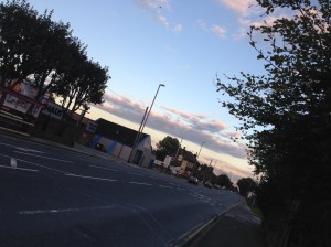 Photo taken at 6pm 8 October 2015 of the stretch of road where the accident happened looking towards The Stump Cross Inn