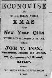 Joe T Fox Batley 11 Dec 1915