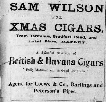 Wilson cigars 18 Dec 1915